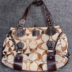 COACH brown & tan handbag